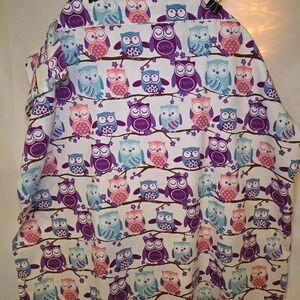 Living Quarters Owl Birds Twin Sheet Set Flat & Fitted Sheet Pink Purple Blue